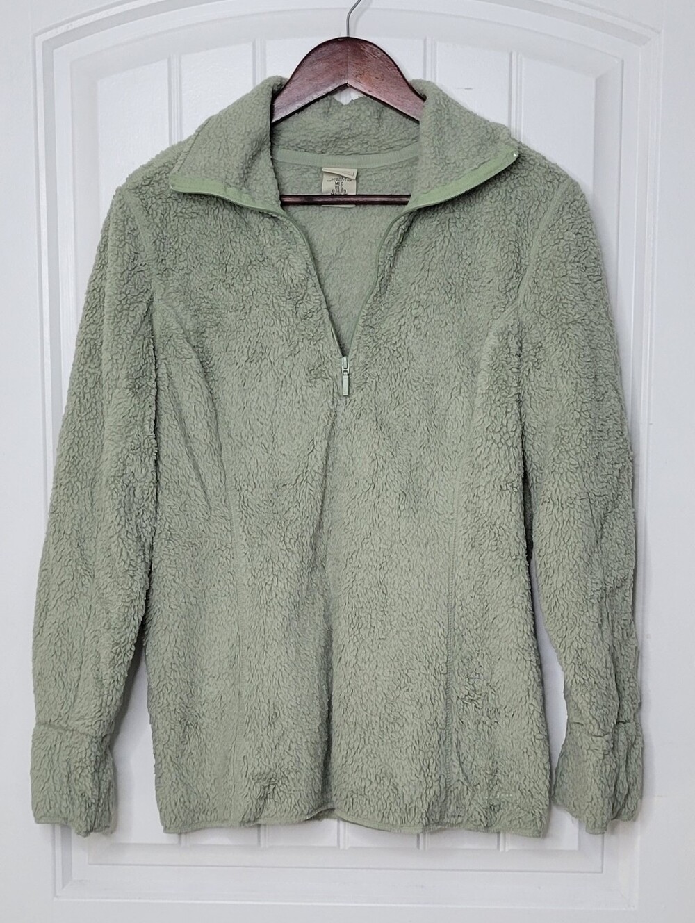 L.L. Bean Cozy Half-Zip Fleece Jacket Sage Green